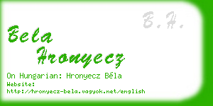 bela hronyecz business card